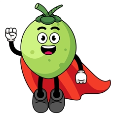 Superhero Coconut Classroom Fruit Transparent Sticker